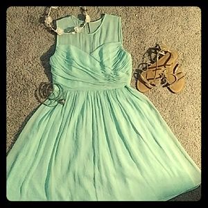 Mint green short formal dress
